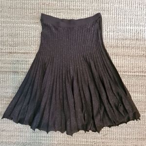 ZARA sparkling feminine dark brown pleated midi skirt size M